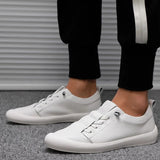 Genuine Leather Shoes Men High Top Sneakers White Cool Street Young Footwear Sneakers Mart Lion low top white 38 
