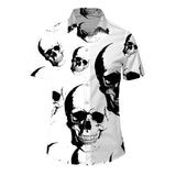 Skull Hawaiian Shirt Oversized Men's 3d Print Beach Shirt Short Sleeve Button Casual Oversized Summer Shirt Mart Lion CSHZY-20220616-13 European size M 