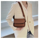 Retro Casual Women Tote Shoulder Bag Texture Versatile Crossbody Bags PU Leather Buckle Handbags Luxury Designer Mart Lion   