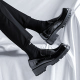 Autumn Patent Leather Loafers Men's Platform Dress Shoes Male Square Toe Office Flats Casual Footwear Mart Lion   