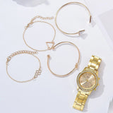4PCS Women Watches Set Bracelet Watch Ladies Wristwatch Dress Female Clock Montre  Relogio Feminino Mart Lion   