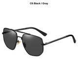 JackJad Vintage Classic Metal Pilot Style Polarized Sunglasses Driving Brand Design Shades 8108 Mart Lion C6 Black Gray Polarized 
