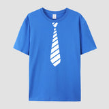 Men's Tee Top Graphic Tie T-Shirt Oversized Cotton Short Sleeve Summer  T Shirts Casual Mart Lion Blue S 