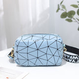 Women Bags Rhombus Ribbon Camera Small Square Bag Casual Mobile Phone Bag Small Mart Lion Blue  