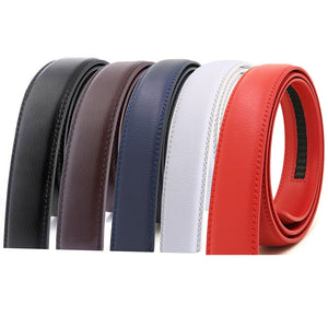 Width Real Genuine Leather Automatic Buckle Belt Body No Buckle Cowskin Belts Without Buckle Black Brown Blue White Mart Lion   