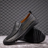 Men's Sneakers Classic Leather Shoes Summer Style Mesh Flats Loafer Creepers Casual High-End Mart Lion   