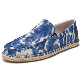Men's Espadrilles Summer Breathable Flats Slip on Shoes Loafers Canvas Fisherman Driving Footwear Mart Lion Blue 39 