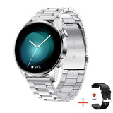 For HUAWEI Smart Watch Men's Waterproof Sport Fitness Tracker Multifunction Bluetooth Call Smartwatch For Android IOS Mart Lion Steel belt silver  