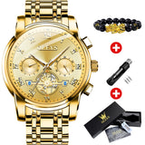 Men Watches Classic Roman Scale Dial Luxury Wrist Watch Quartz Waterproof Luminous Male reloj Mart Lion all gold China 