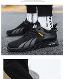 Summer Men's Shoes Breathable Fly Woven Lace Up Shallow Mouth Soft Strong Running Casual Sports Mart Lion   