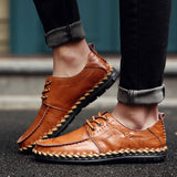 Genuine Leather Handmade Casual Men Shoes Design Sneakers Man Leather Travel Loafers Driving Mart Lion   