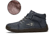 Genuine Leather Men Ankle Boots Platform Walking Design Soft Leather Office Boots Sneakers Mart Lion Cotton Blue 39 