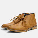 Retro Men's Ankle boots Plus Size Desert Boots Comfortable Leather Mart Lion light brown 39 
