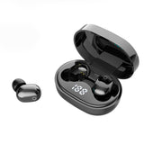TWS Bluetooth Earphone Waterproof Sports Noise Reduction Wireless Headphones In-Ear Earbuds Headset HD Mic For Smart Phone Mart Lion E6S Black  