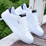 Men's Casual Shoes Lightweight Breathable White Shoes Flat Lace-Up Skateboarding Sneakers Travel Tenis Masculino Mart Lion   