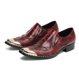 Stage Show Shoes Man Patent Leather Nightclub Man Dress Pointed Formal Oxfords Mart Lion Wine Red 37 China