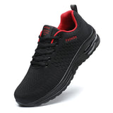 Men's Leather Walking Jogging Sneakers Running Sport Shoes Black Lightweight Athletic Trainers Breathable Mart Lion TL5259018-1 39 