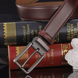 Men's Pin Buckle Leather Texture Luxury Brand Design Belt Loop Simple Casual Trend Youth Pants Belt Mart Lion   