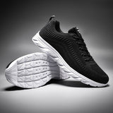 Men's Women Running Sport Black Shoes White Lightweight Sneakers Athletic Air Walking Jogging Trainers Breathable