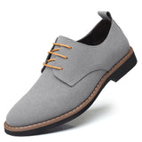Men Nubuck Leather Casual Shoes Multicolor Suede Trend Single Mart Lion Gray 38 