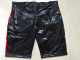 Lingerie Gay Men's Faux Leather Lace Up Pants Black Men's Latex PVC Bondage Open Cortch Shorts Gothic Fetish Mart Lion   
