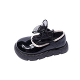 Little Girl's Mary Janes Organza Flower Lovely Trendy Children Princess Shoes Toddler Patent Leather Kids Autumn Mart Lion Black 21-insole13.5cm 