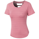 Gym Top Women Quick Dry Shirts Short sleeve Outdoor Running Sport Shirt Fitness Clothing Women Top Mart Lion Pink S 