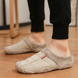 Men's Slippers Home Winter Indoor Warm Shoes Thick Bottom Plush Waterproof Leather House Slippers Cotton Mart Lion   