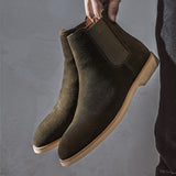  Retro Suede Genuine Leather Chelsea Boots Ankle Men's Casual British Style Mart Lion - Mart Lion