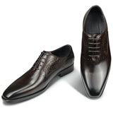 Men's Brogue Leather Dress Shoes Pigskin Lining lace up shoes elegant formafor zapatos hombre vestir Mart Lion   