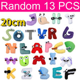 13pcs/set English Letters Alphabet Lore Plush Anime Doll Kawaii Stuffed Toys Kids Enlightenment Montessori Mart Lion Random 13pcs 20CM  