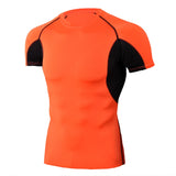 Quick Dry Running Shirt Men's Rashgard Fitness Sport Gym T-shirt Bodybuilding Gym Clothing Workout Short Sleeve Mart Lion TD89 M 