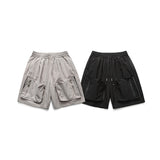 Three-Dimensional Large Pocket Men's Shorts Solid Color Zipper Pocket Drawstring Loose Casual Shorts For Men's Sports Shorts