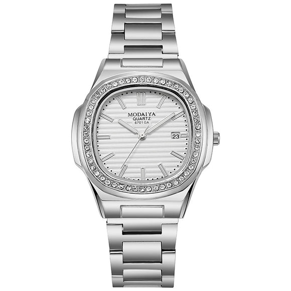 Men Watch Casual Quartz Diamond Women Watches Stainless Steel Diamond Multi-function reloj de mujer Mart Lion C7  