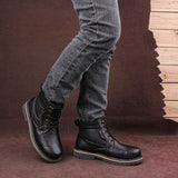  Genuine leather Winter Boots For Men Handmade Warm Snow Full Grain Leather Winter Shoes Mart Lion - Mart Lion