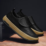 Genuine Leather Men Increase Casual Shoes Handmade Loafers Travel Breathable Slip on Black Soft Walking Leisure Mart Lion   