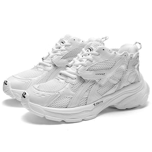 Unisex Spring Running Shoes Women Trend Chunky Sneakers Men's All-match Platform Sport Mesh Walking Zapatos De Hombre Mart Lion s129WHITE 7 