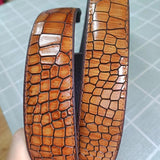 High-Grade Crocodile Pattern Cowhide Headless Belt Men's Genuine Leather Automatic Buckle Leisure Travel Belt Strip 2338 Mart Lion   