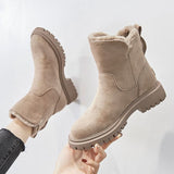 Snow Boots Women Winter In Plus Velvet Woman Shoes Warm Thick Cotton Furry Black De Mujer Mart Lion Apricot 35 