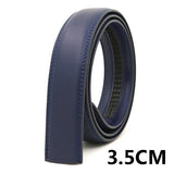 Width Real Genuine Leather Automatic Buckle Belt Body No Buckle Cowskin Belts Without Buckle Black Brown Blue White Mart Lion 3.5cm Blue China 105CM