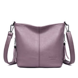 Genuien Leather Tassels Ladies Hand Crossbody Bags For Women Luxury Purses And Handbags Women Shoulder Bags Designer Bucket Sac Mart Lion Purple  