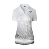 jeansian Women Casual Designer Short Sleeve T-Shirt Golf Tennis Badminton WhiteBlue2 Mart Lion SWT251-WhiteBlack S China