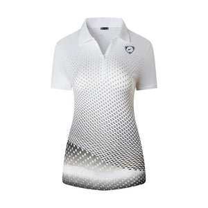 jeansian Women Casual Designer Short Sleeve T-Shirt Golf Tennis Badminton WhiteBlack Mart Lion SWT331-WhiteBlack S China