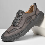 Harajuku Shoes Men's Luxury Handmade Genuine Leather Sports Designer Jogging Trainers Walking Sneakers Mart Lion Gray 38 