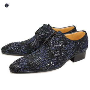 Pattern Floral lace up shoes Luxury Men's Party Blueblack Dress Pointed lace-up flat casual Handmade wingtip Derby Mart Lion   