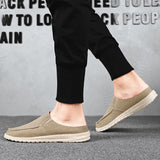 Canvas Slip-ons Gray Slippers Summer Men's Galoshes Breathable Casual Loafer Flat Driving Shoes Mart Lion   