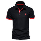 Embroidery 35% Cotton Polo Shirts men's Casual Solid Color Slim Fit Summer Clothing