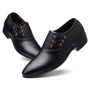 Formal Leather Shoes Men's Lace Up Oxfords Casual Black Leather Wedding Party Office Work Mart Lion   