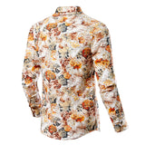 Camisa Flores Hombre For Men's Dress Shirts Designer Vintage Clothes Long Sleeve Floral Print Camisa Social Formal Mart Lion   