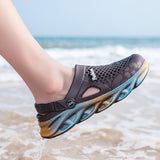 Unisex Summer Sandals Women Men's Platform Slippers Beach Eva Sole Slide Sandal Clogs Mart Lion Dark Brown 36 
